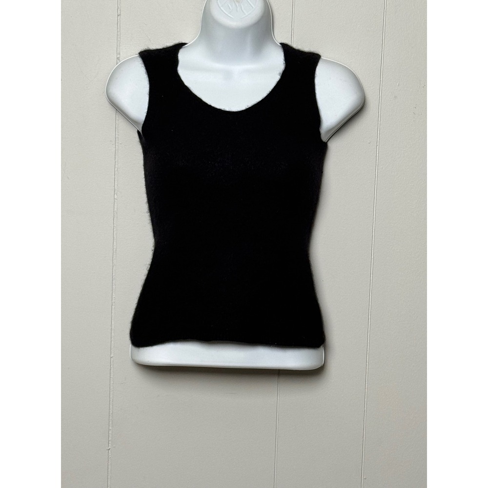 Lafayette 148 New York Womens Black 100% Cashmere Sleeveless Sweater Shell Sz XS